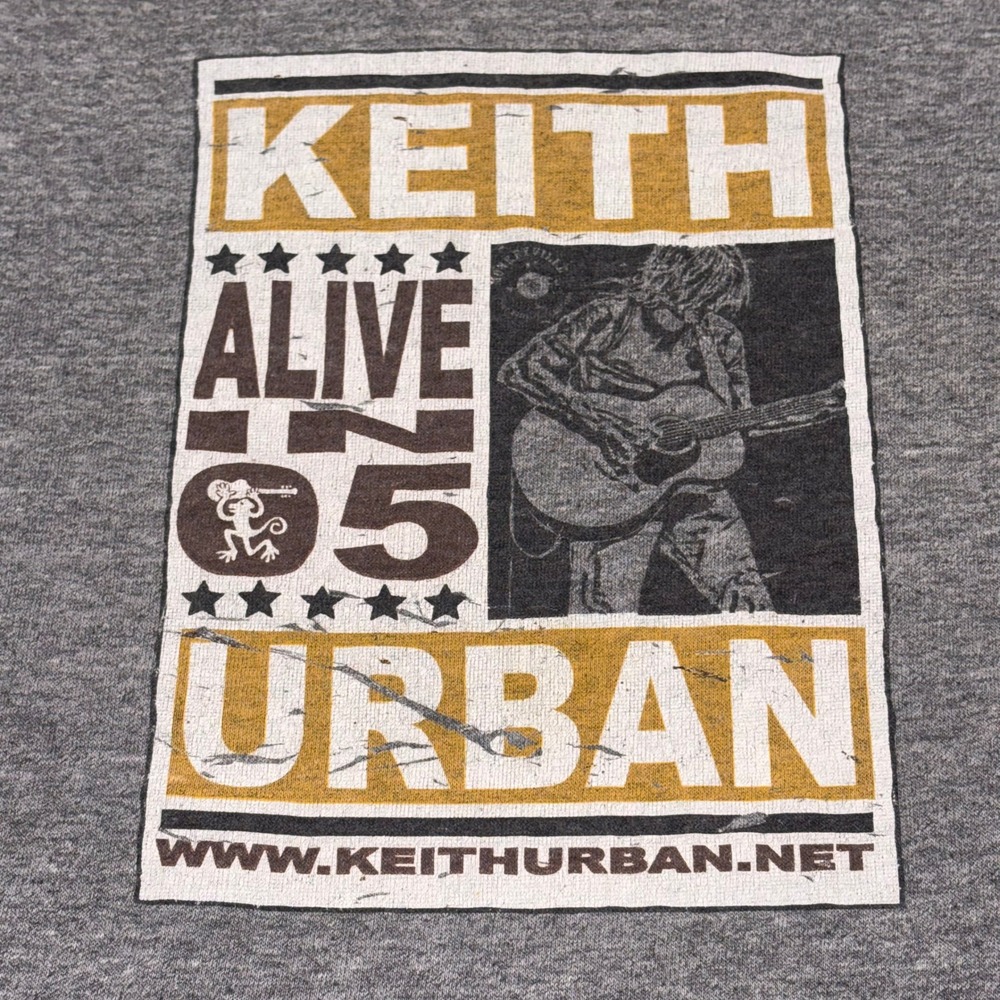 Keith Urban Alive in 05 T-Shirt Mens Large Gray Tour Concert Alternative Apparel